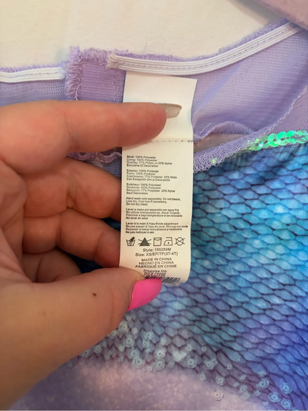 Disneys Little Mermaid Costume Dress “Live Action Version” size 3/4T